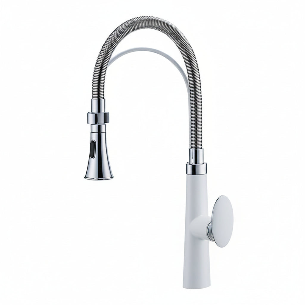 Robinet de cuisine VidaXL en acier inoxydable avec levier, installation simple, pour évier de cuisine.