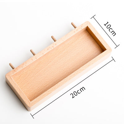 Felt Hole Board Solid Wood Storage Board Rack Living Room Porch Wall Hanging - HAUSSLYON