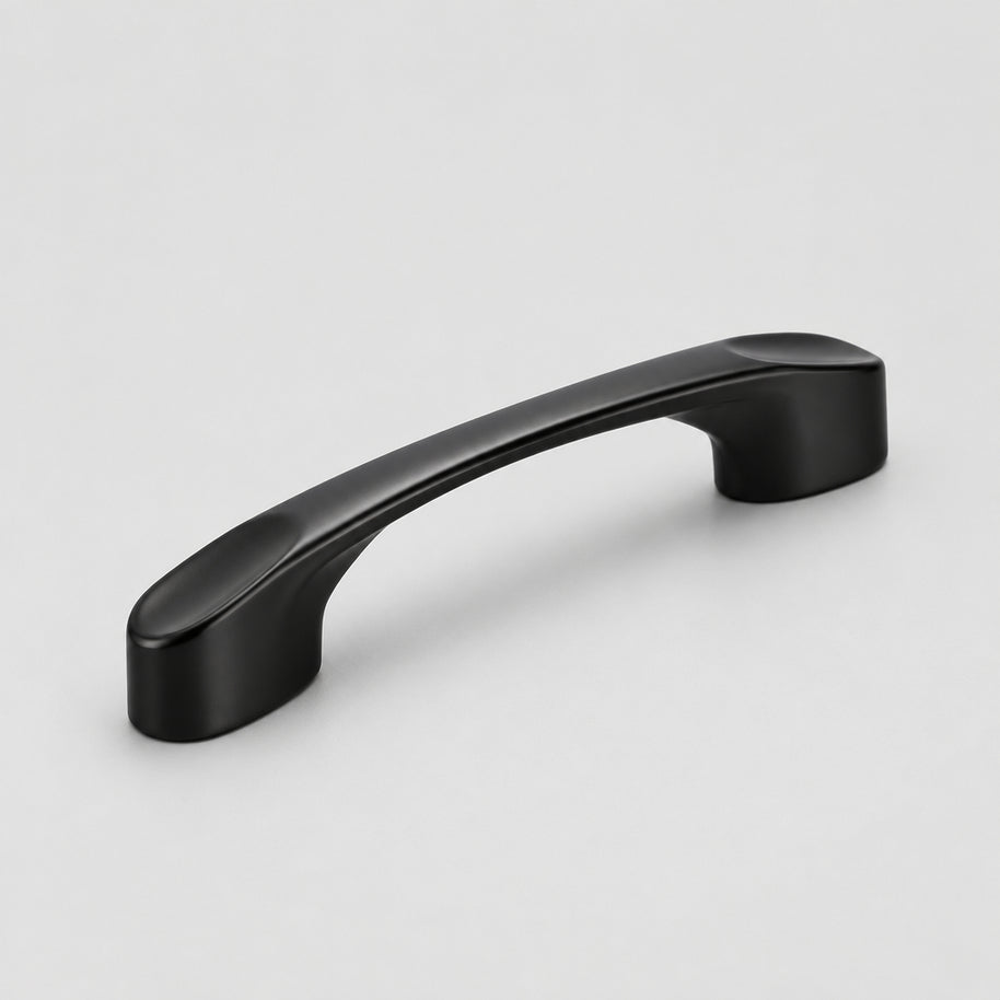 Poignée de porte de placard noire VidaXL pour cuisine américaine, poignée moderne en métal visible sur l'image.