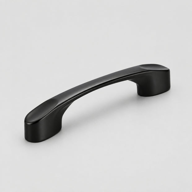 Poignée de porte de placard noire VidaXL pour cuisine américaine, poignée moderne en métal visible sur l'image.