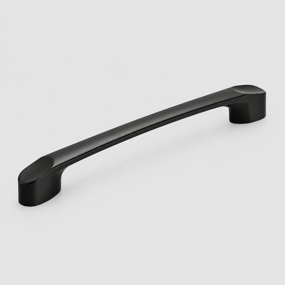Poignée de porte de placard noire pour cuisine américaine, marque VidaXL, visible sur la porte de placard dans la cuisine.