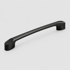 Poignée de porte de placard noire pour cuisine américaine, marque VidaXL, visible sur la porte de placard dans la cuisine.