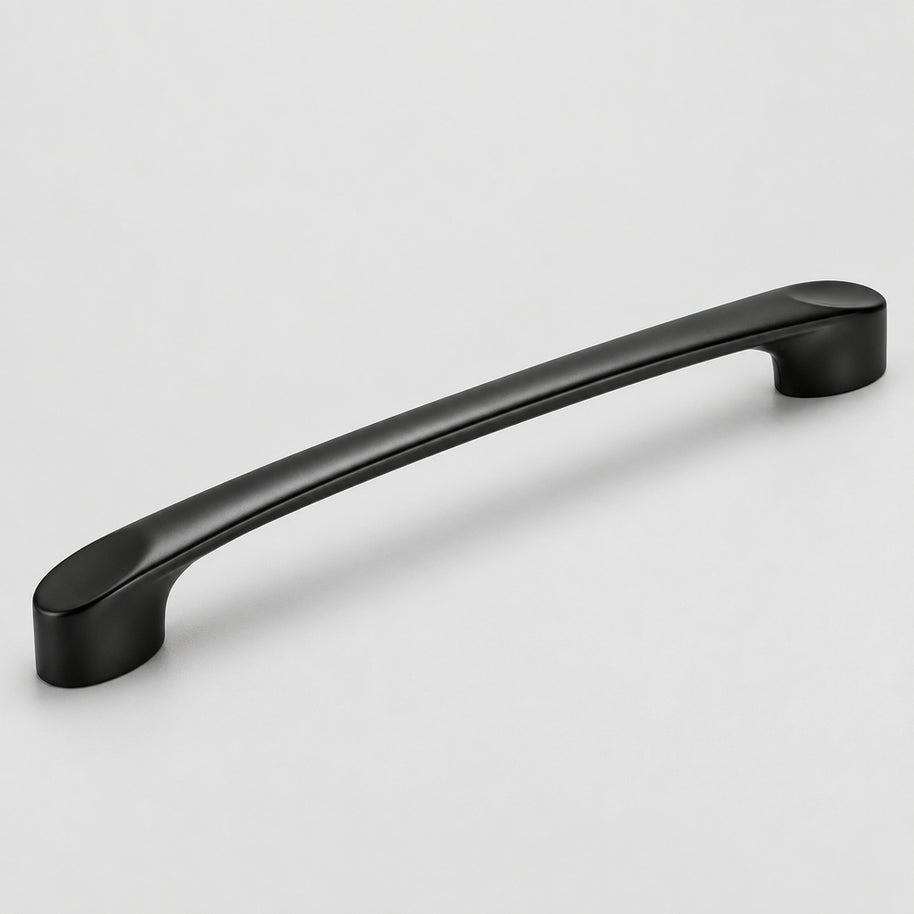 Poignée de porte de placard noire pour cuisine américaine, marque VidaXL, visible sur la porte de placard dans une cuisine moderne