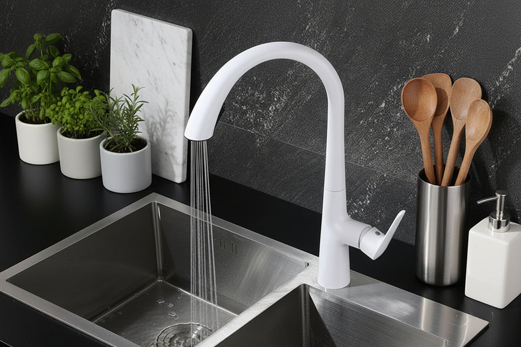 Concealed Pull-out Faucet With Copper Body In Outlet Trough - HAUSSLYON