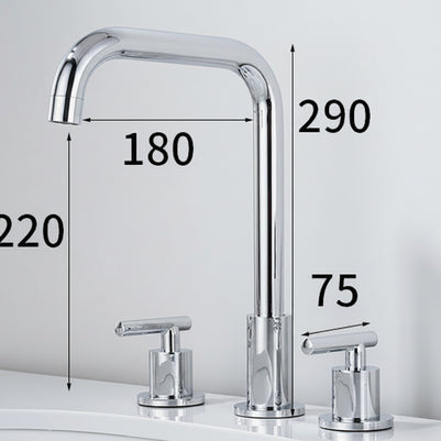 Robinet de salle de bain Haussslyon Buea avec poignée chromée et design moderne, fixé sur un lavabo.
