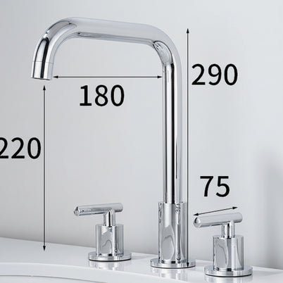 Robinet de salle de bain Haussslyon Buea avec poignée chromée et design moderne, fixé sur un lavabo.