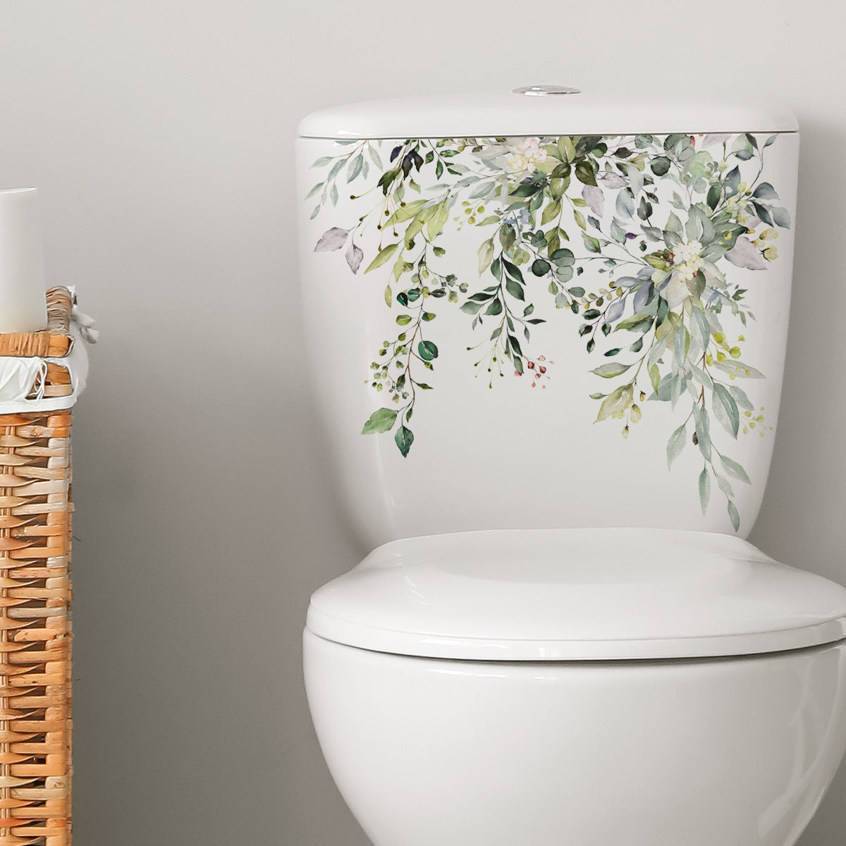 Green Plant Happy Day Wall Stickers Bathroom Decoration Self-adhesive Wall Stickers - HAUSSLYON