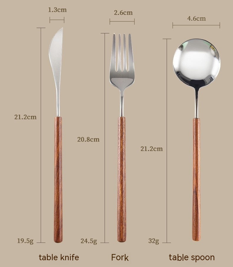 Couverts en bois de rose VidaXL, ensemble de couverts élégants en bois de rose pour la cuisine et la table.