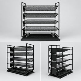 Étagère de rangement coulissante en métal pour épices de la marque HAUSSLYON, avec plusieurs compartiments pour épices.