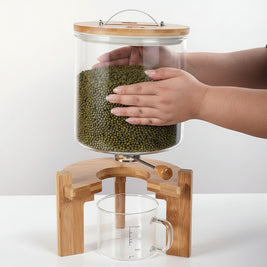 High Borosilicate Glass Measuring Rice Bucket Large Moisture-proof Insect-proof - HAUSSLYON