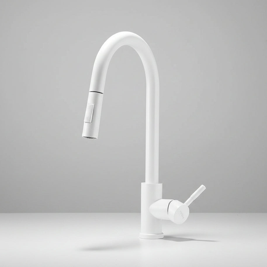 Robinet de cuisine Häusslyon Salem tactile en acier inoxydable avec levier, vue de face.