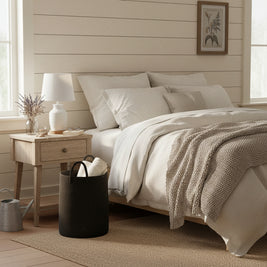 Panier de rangement tressé BUEA de HAUSSLYON, design naturel en fibres tressées, idéal pour organiser la maison.