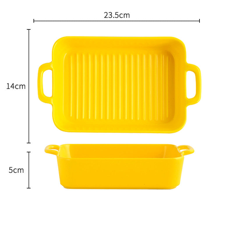 Plat à rôtir VidaXL en céramique, rectangle, idéal pour la cuisson au four, avec poignée robuste.