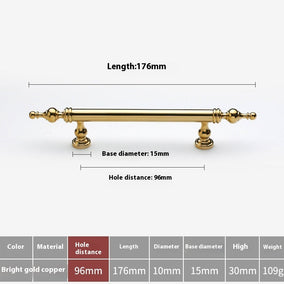 Bright Gold Wardrobe Drawer Cabinet Copper Handle - HAUSSLYON