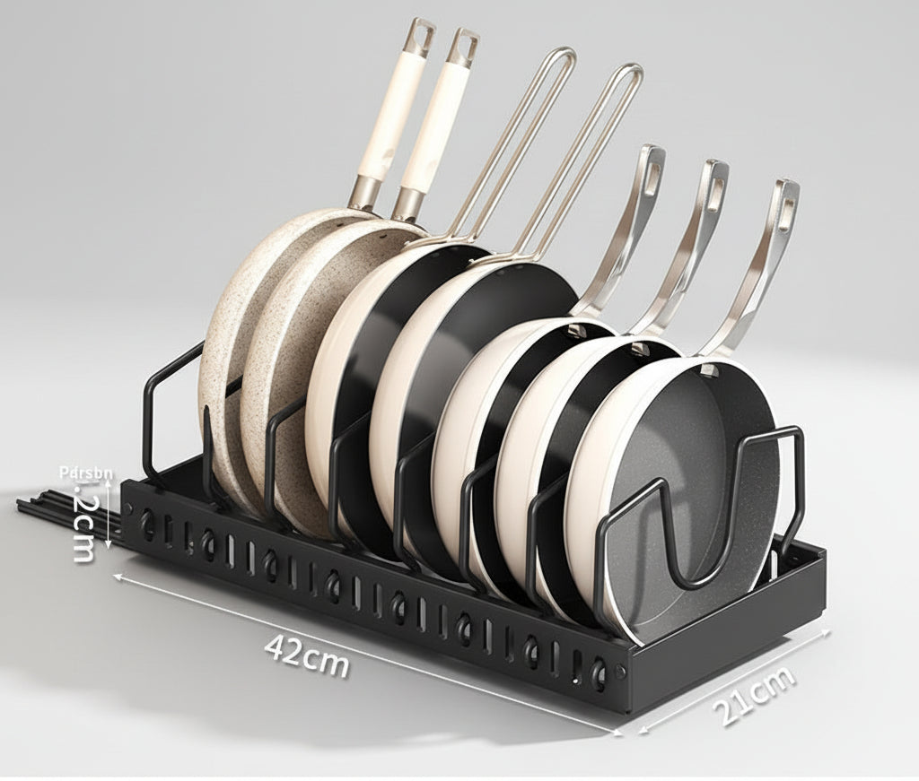 Étagère de rangement pour ustensiles de cuisine réglable VidaXL, en métal, avec plusieurs niveaux pour organiser la cuisine.