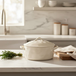 Soupière en porcelaine Hauslyon Northfolk avec couvercle, élégante vaisselle pour servir la soupe ou le bouillon.