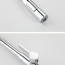 Robinet de cuisine VidaXL Sherbrooke avec poignées en chrome et bec tournant, installation moderne pour cuisine.