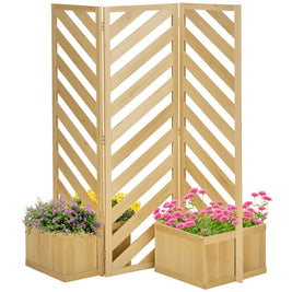 Paravent décoratif d'extérieur AOSOM Paris en bois avec motifs design, idéal pour délimiter un espace extérieur avec style.