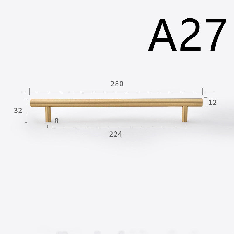 Pure Copper Cabinet Door Handle Golden Light Luxury Brass Handle - HAUSSLYON