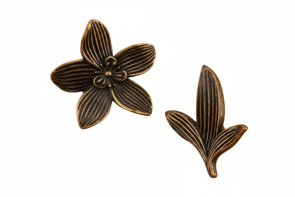 Creative Petal-shaped Single-hole Handle Antique New Chinese Style Small Handle - HAUSSLYON