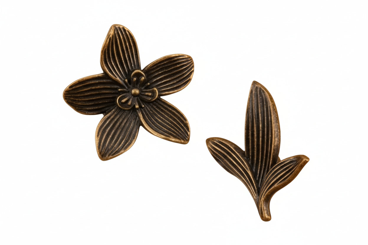 Creative Petal-shaped Single-hole Handle Antique New Chinese Style Small Handle - HAUSSLYON