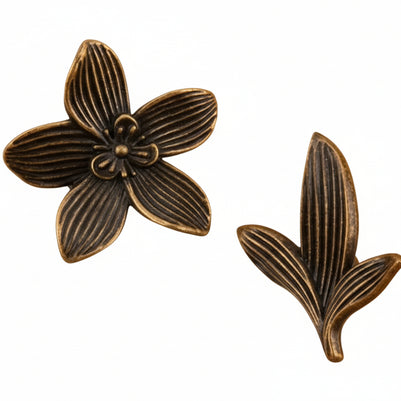 Creative Petal-shaped Single-hole Handle Antique New Chinese Style Small Handle - HAUSSLYON