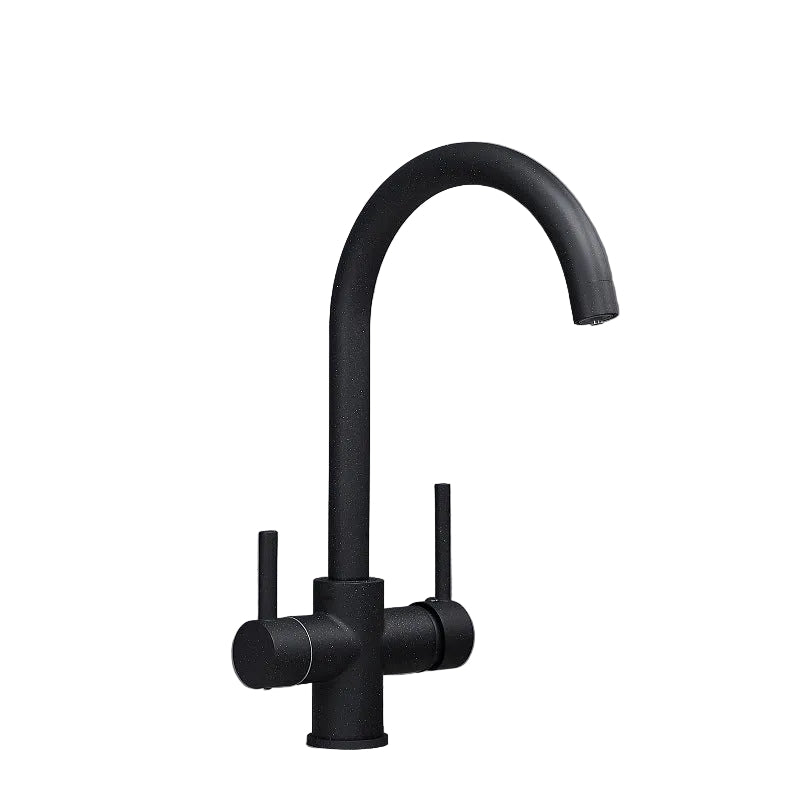 Robinet de cuisine RENFAN Laval en acier inoxydable avec poignée et bec tournant pour évier.