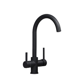 Robinet de cuisine RENFAN Laval en acier inoxydable avec poignée et bec tournant pour évier.