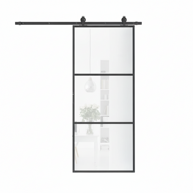 Porte coulissante en verre de 36x84 pouces de marque AOSOM, design moderne pour intérieur élégant.