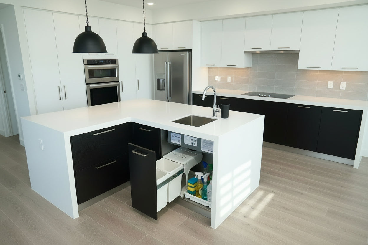 Kitchen Classification Trash Can Pull-out Cabinet Sink Cabinet Trash Can - HAUSSLYON