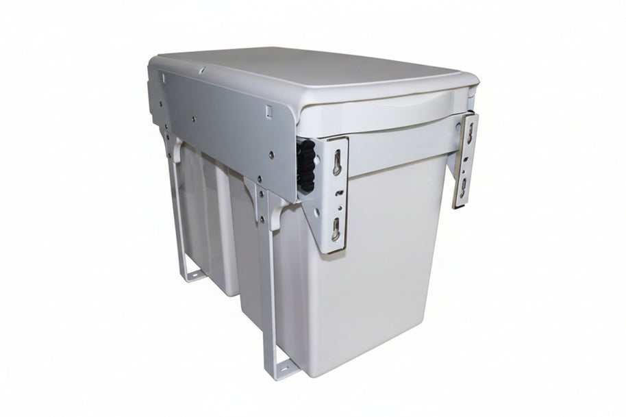 Poubelle coulissante VidaXL Beny en acier avec compartiments pour le tri des déchets, design moderne et pratique.