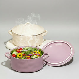 Soupière en porcelaine Hauslyon Northfolk avec couvercle, élégante et fine, idéale pour servir la soupe en toute sophistication.