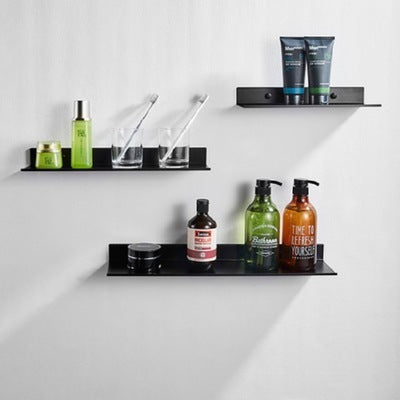 Black non-perforated bathroom shelf - HAUSSLYON