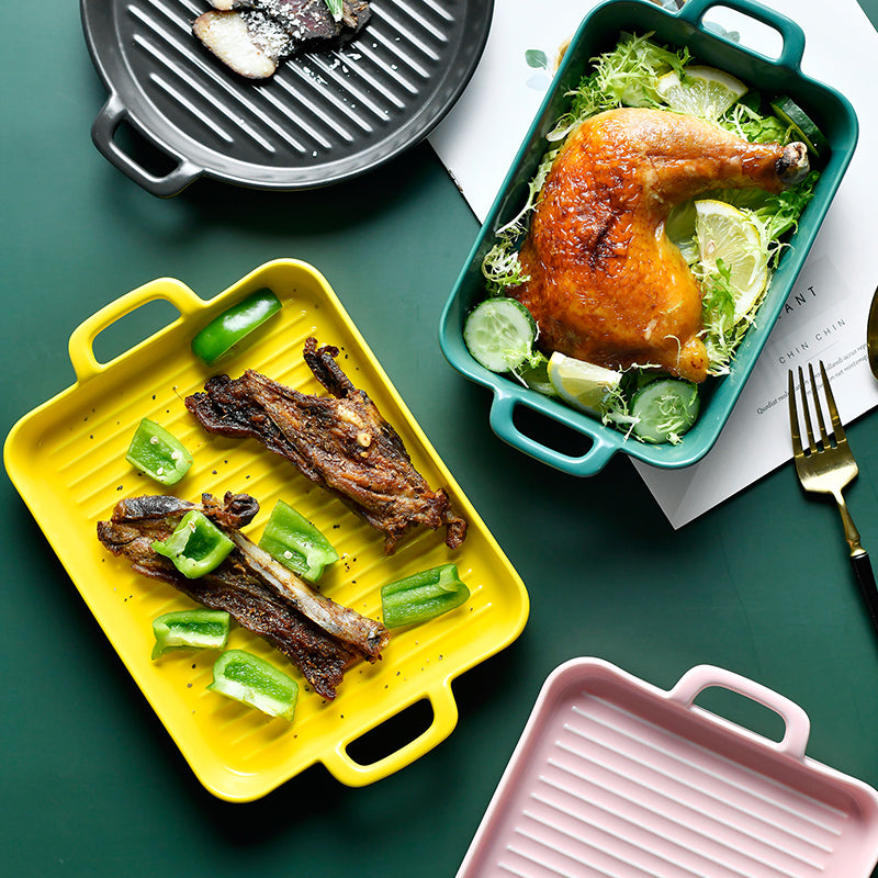Plat à rôtir VidaXL Koki en fonte avec poignées, idéal pour la cuisson au four et la préparation de plats rôtis.