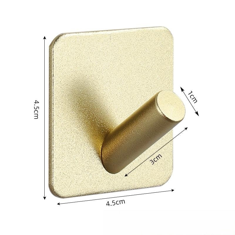 Nail-free Stainless Steel Single Hook Alumimum Hook Towel Self-adhesive Hook Single Hook - HAUSSLYON