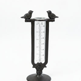Retro Pastoral Creative Pure Handcrafted Cast Iron Double-bird Rain Gauge - HAUSSLYON
