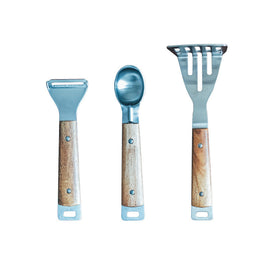 Éplucheur en acier inoxydable avec manche en bois de la marque VidaXL, pour éplucher fruits et légumes facilement.