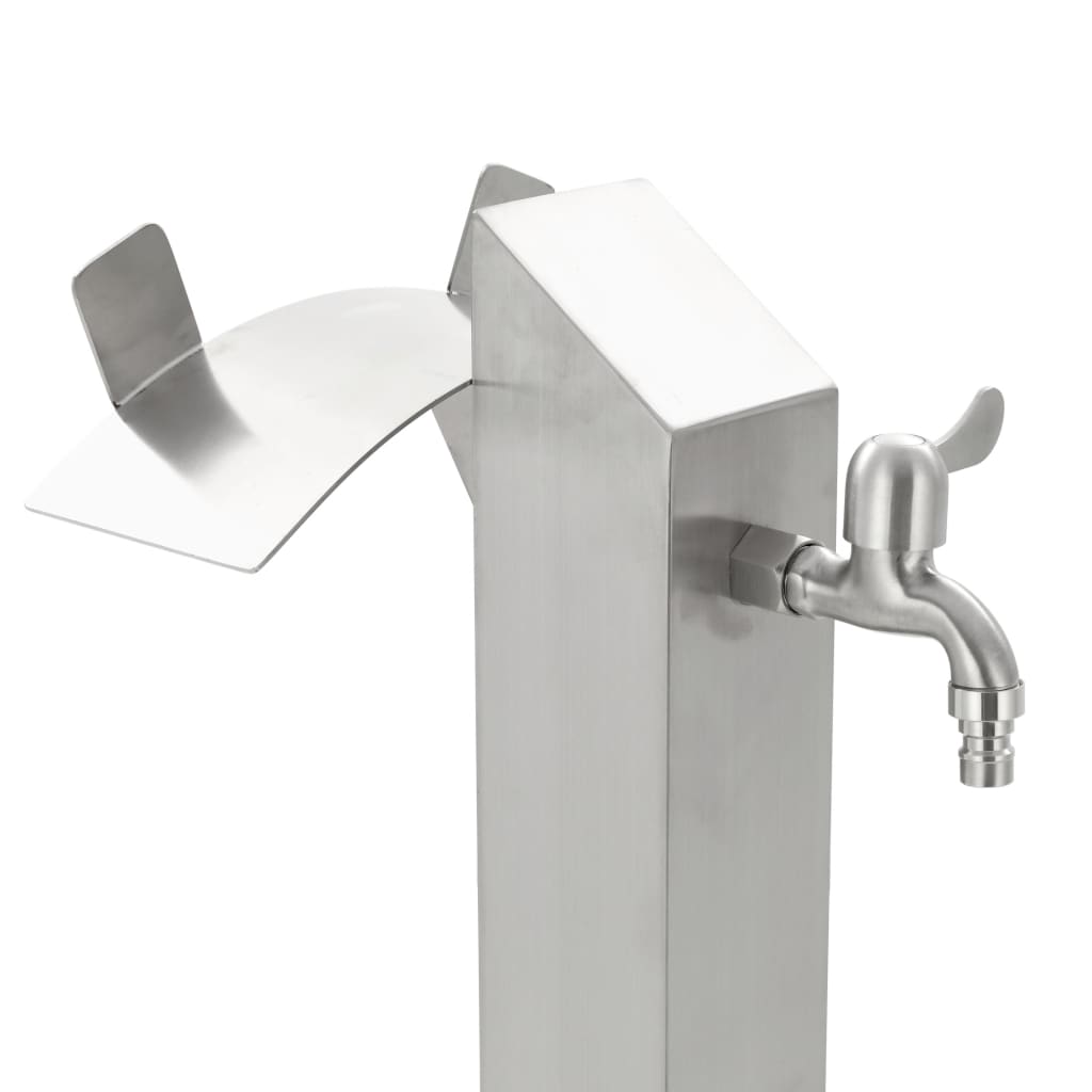 Garden Water Column Stainless Steel Square 95 cm - HAUSSLYON