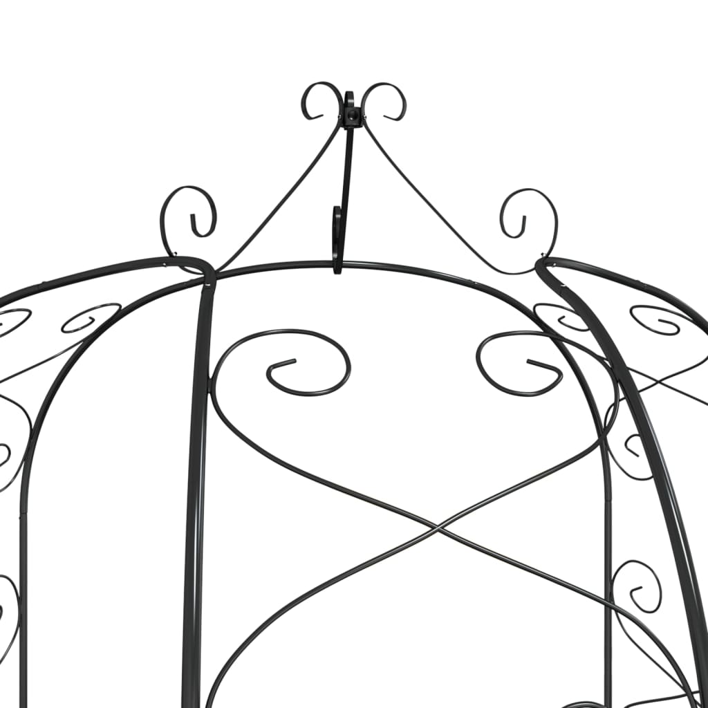 Garden Arch Black Ø180x255 cm Steel - HAUSSLYON
