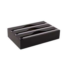 3 In 1 Bamboo Wrap Organizer With Cutter And Labels, Plastic Wrap Aluminum Foil And Wax Dispenser For Kitchen - HAUSSLYON