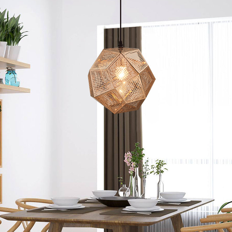 Pendant Modern Simple Grid Light Shadow Polyhedral Ball - HAUSSLYON