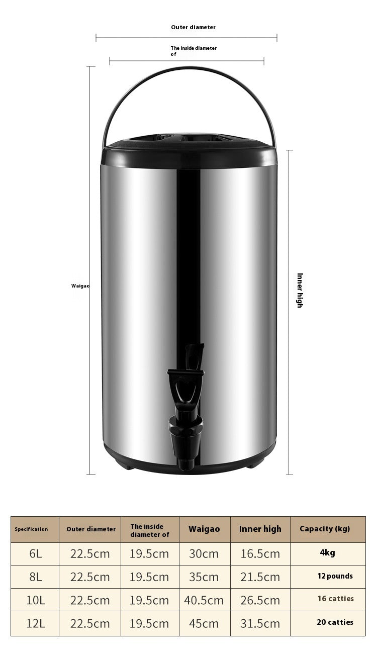 Stainless Steel Double-layer Thickened Large Capacity Insulation Bucket - HAUSSLYON