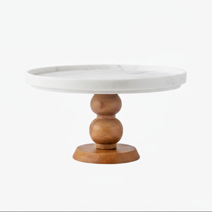 Plateau à dessert en bois et porcelaine VidaXL, élégante surface rosewood avec compartiments pour douceurs.