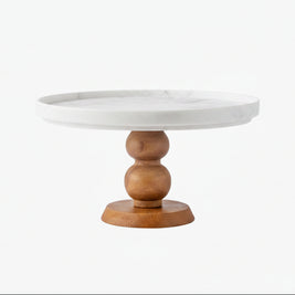 Plateau à dessert en bois et porcelaine VidaXL, élégante surface rosewood avec compartiments pour douceurs.