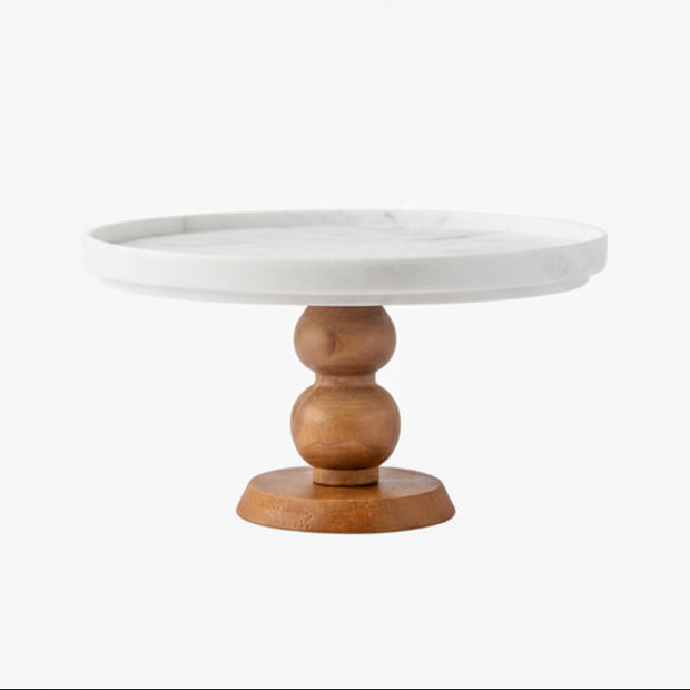 Plateau à dessert en bois et porcelaine VidaXL, élégante surface rosewood avec compartiments pour douceurs.