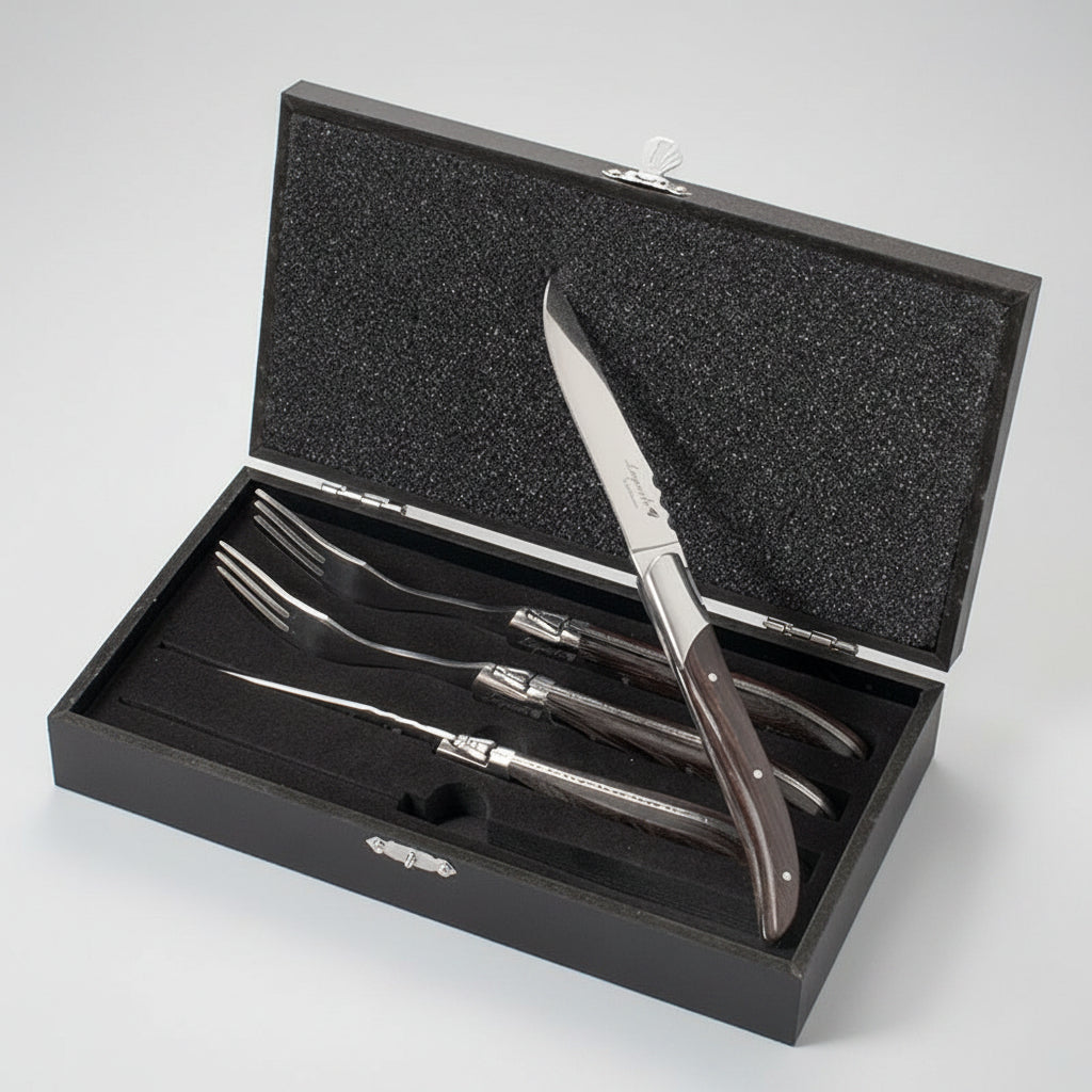 Western Tableware Rosewood Wooden Handle Knife And Fork - HAUSSLYON