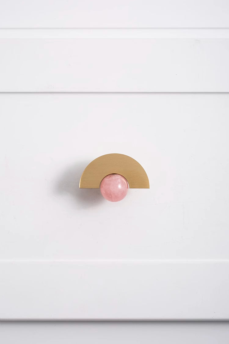 Natural Crystal Furniture Drawer Circular Small Handle - HAUSSLYON