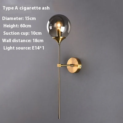 Simple Glass Wall Lamp Creative Bedroom Bedside Lamp - HAUSSLYON