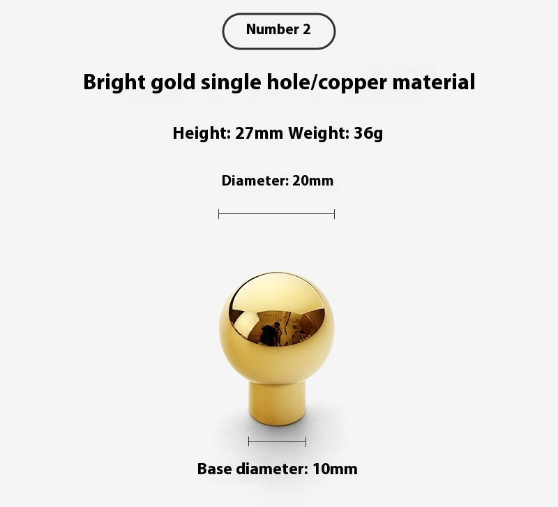 Bright Gold Wardrobe Drawer Cabinet Copper Handle - HAUSSLYON