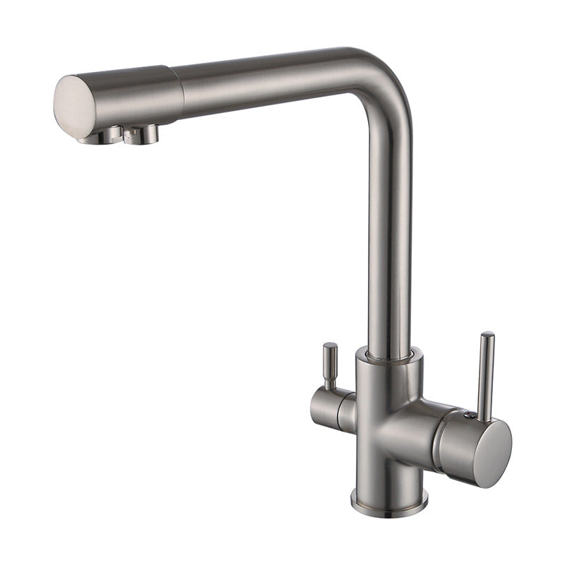 Robinet de cuisine VidaXL Chandler II en finition chromée avec bec tournant et manette simple, installation sur évier moderne